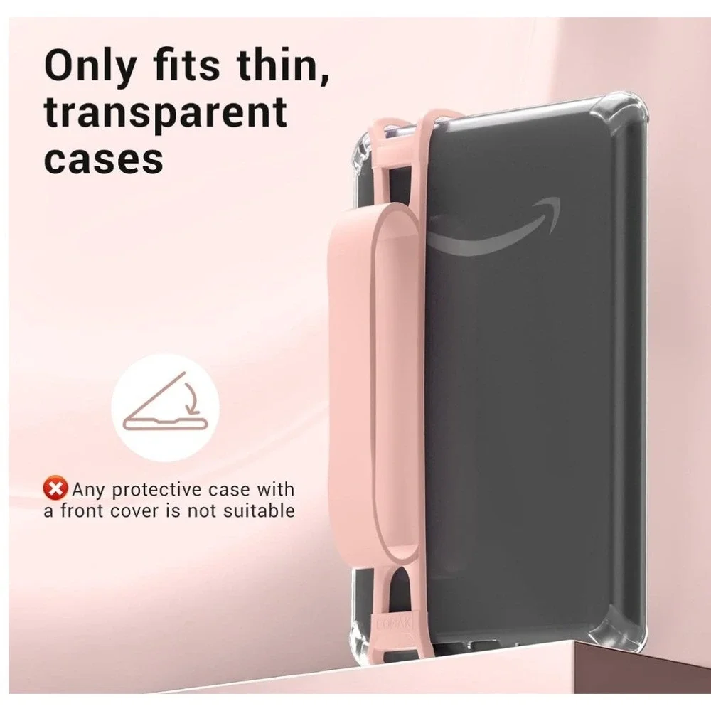 Hand Strap Grip Holder for 6-7 inch Kindle E-Reader Blush Pink Silicone NEW